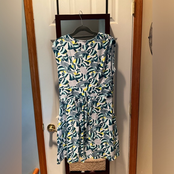 NWOT Lands End Fit and Flare Faux Wrap Dress Angelfish PL Sundress - Picture 6 of 7